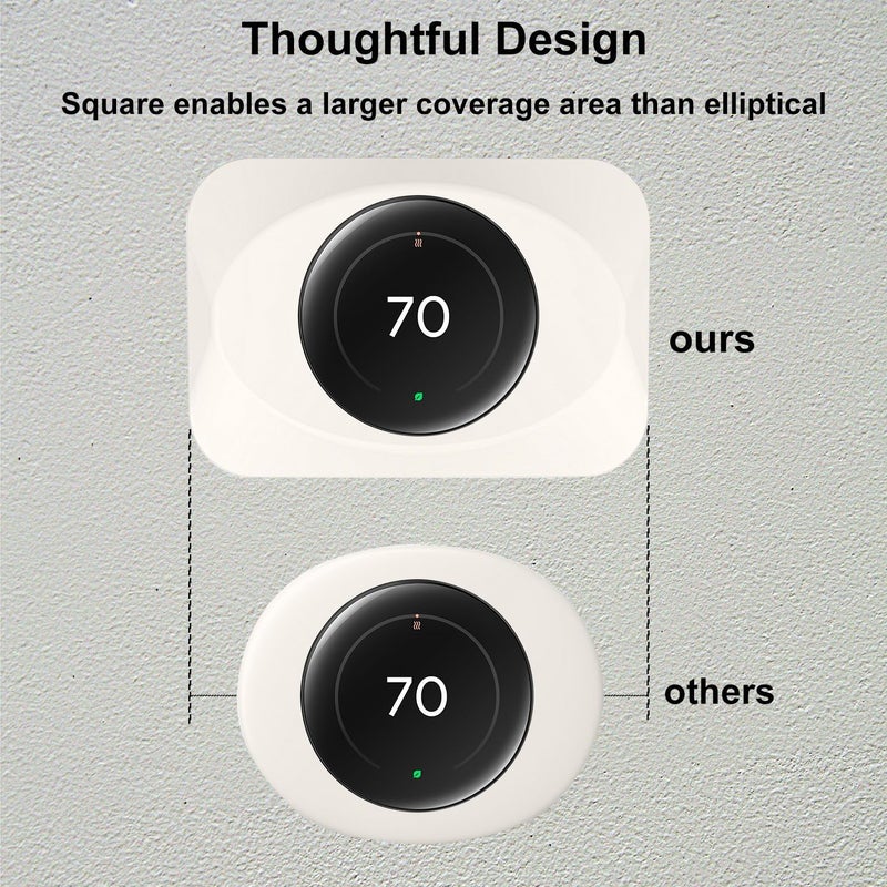BAOKZZOM Nest Thermostat Wall Plate Cover Compatible with Google Nest Learning Thermostat (4th Gen)  Practical Nest Learning Thermostat 4 Trim Kit Accessory  Snap fit Design (Biege  2 Packs) - Image 4
